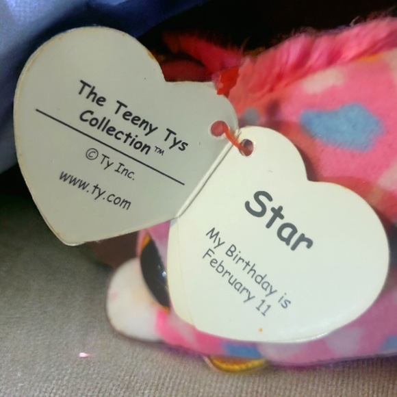 Vtg 2018 Teeny Ty Beanie Baby Star Unicorn Pink Blue All Tags - Picture 7 of 7